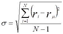 The formula for volatility